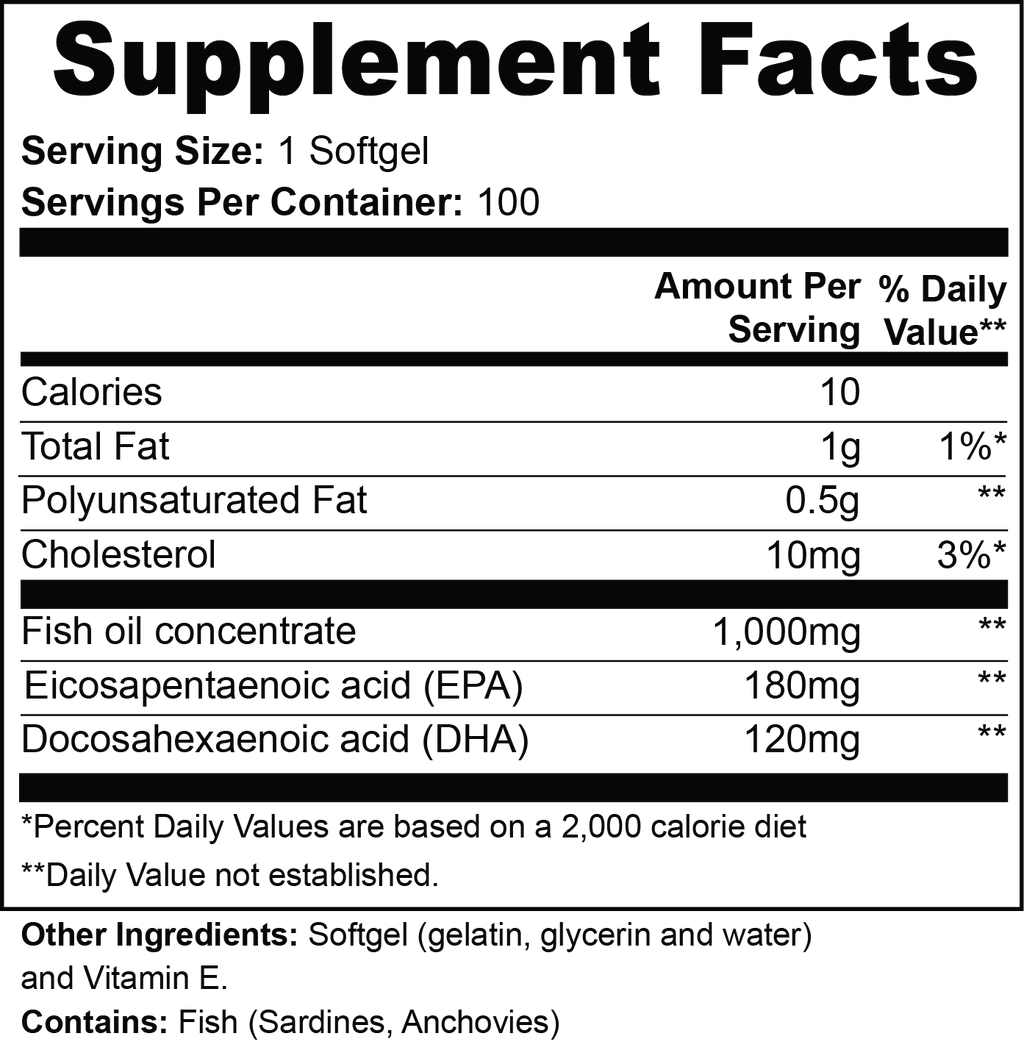 Pure Glow Omega-3: Omega-3 EPA 180mg + DHA 120mg